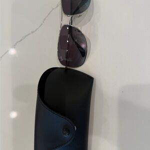 Ray-Ban Silver Frame Sunglasses with Black Case